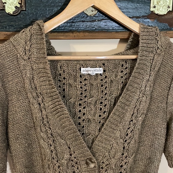 2/$25 Aeropostale Knit Cardigan with Hood Size Large - Picture 7 of 16